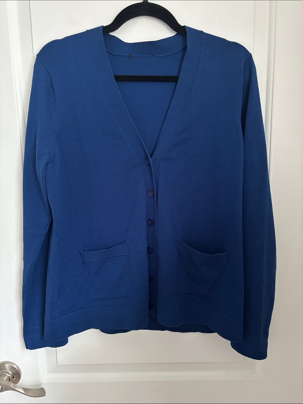 Pendleton Blue V-Neck Cardigan Sweater Button Front Classic Workwear